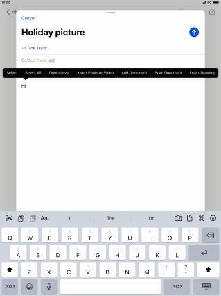 Press Insert Photo or Video and follow the instructions on the screen to attach a picture or a video clip.