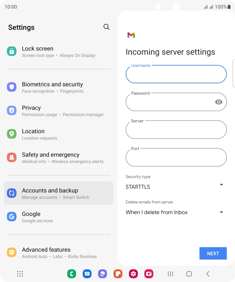 Press the field below 