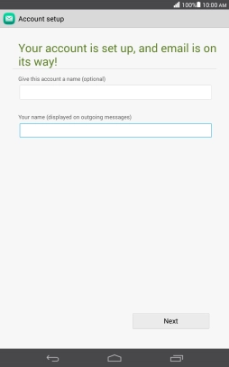 Key in the required sender name and press Next.