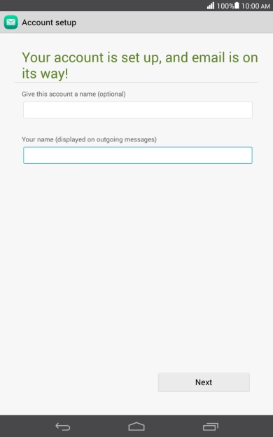 Key in the required sender name and press Next.