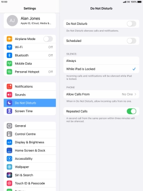 Press the indicator next to 