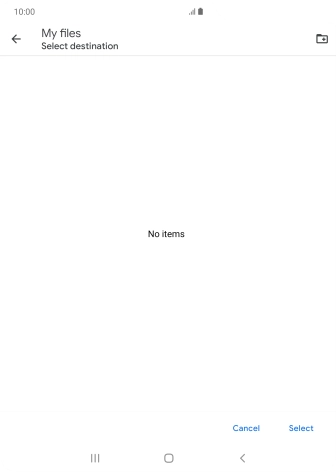 To create a new folder, press the new folder icon and follow the instructions on the screen to create a new folder.