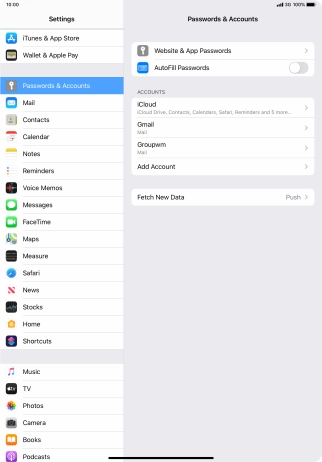 Press the required account.