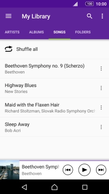 Press the required audio file.