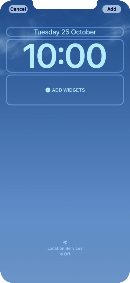 To customise the way the lock screen date is displayed, press the date widget and follow the instructions on the screen to select the required widget display mode.