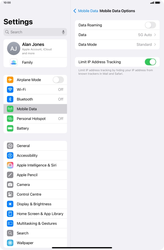 Press the indicator next to 