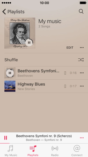 Press the song title.