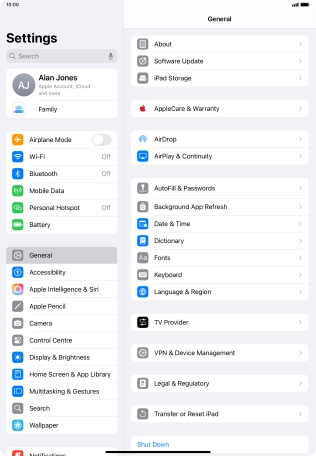 Press Transfer or Reset iPad.