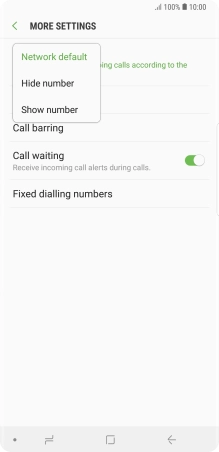 Press Show number to turn on caller identification.