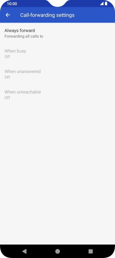 Press the required divert type.