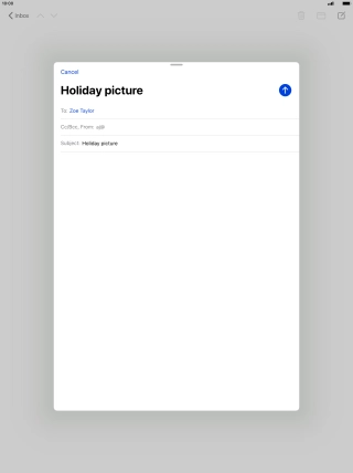 Press the text input field and write the text for your email message.