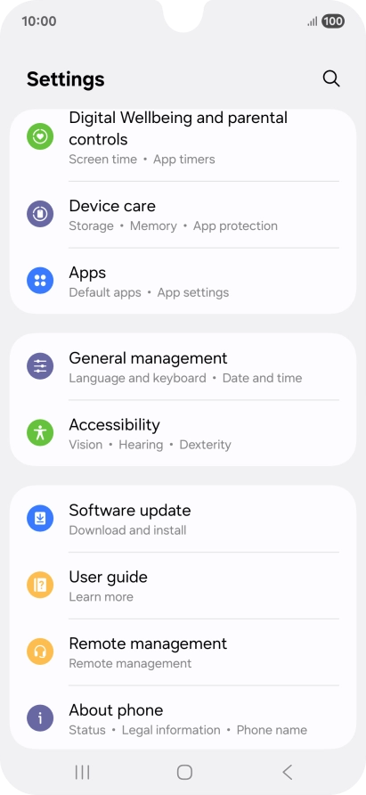 Press Software update.