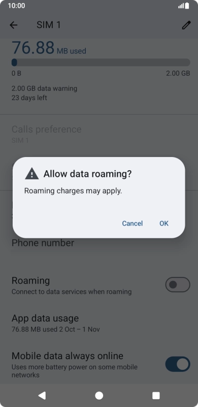 If you turn on the function, press OK.