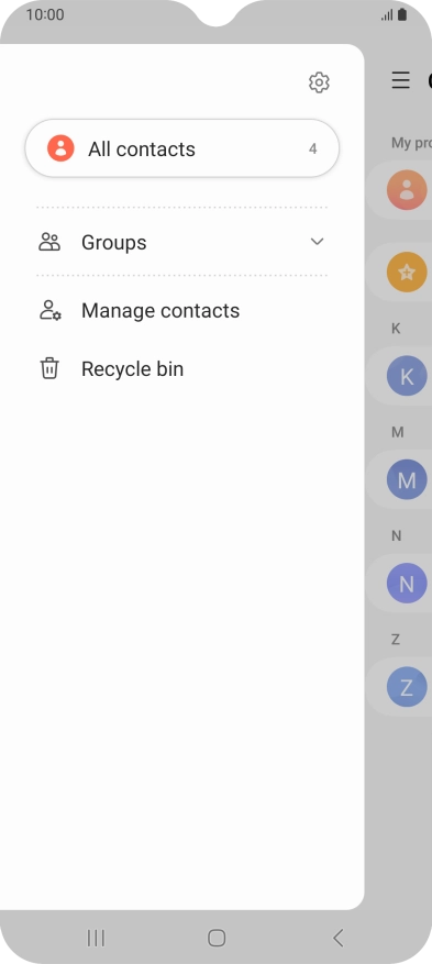 Press Manage contacts.