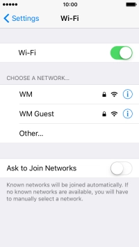Press the required Wi-Fi network and key in the password for the Wi-Fi network.