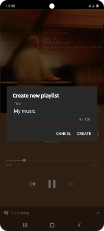 Key in a name for the playlist and press CREATE.