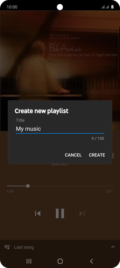 Key in a name for the playlist and press CREATE.