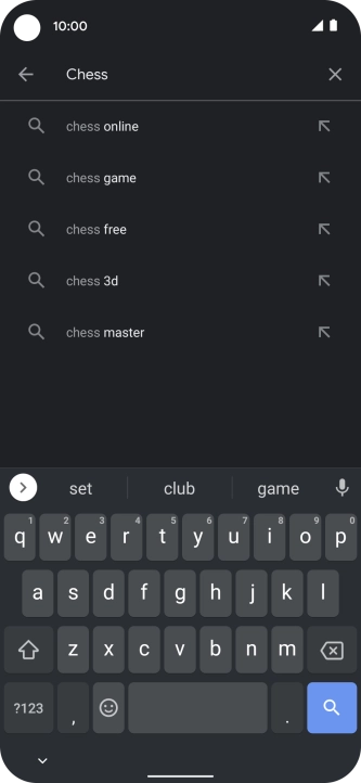 Key in the name or subject of the required app and press the search icon.