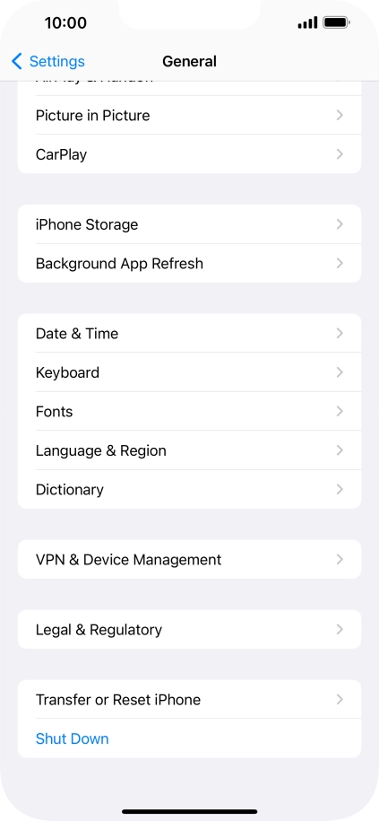 Press Transfer or Reset iPhone.