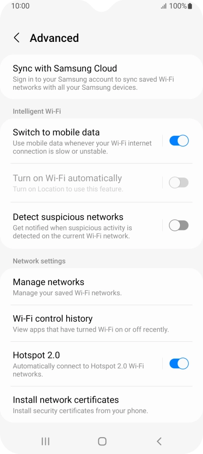 Press the indicator next to 
