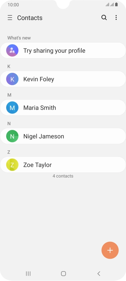 Press the required contact.