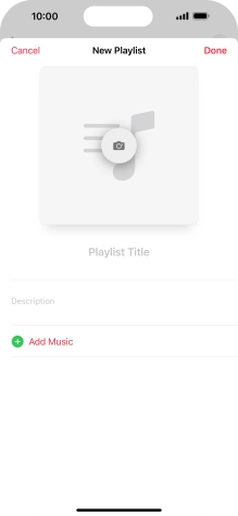Press the text input field and key in a name for the playlist.