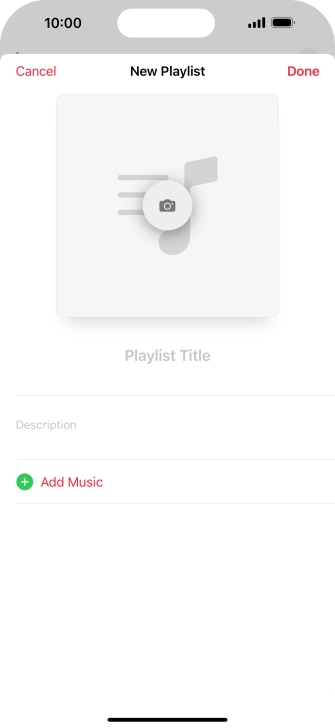 Press the text input field and key in a name for the playlist.