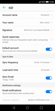 Press Account name and key in the required name.