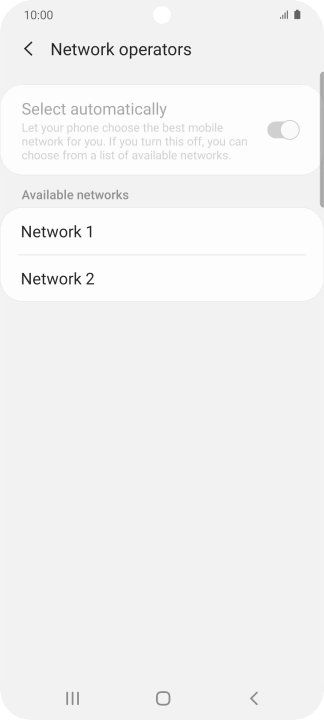 Press the required network.