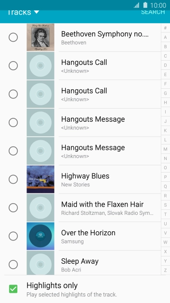 Press the required ring tones to hear them.