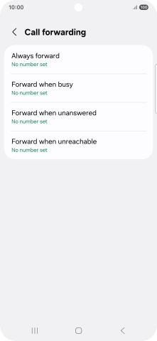 Press the required divert type.