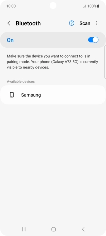 Press the required Bluetooth device and follow the instructions on the screen to pair the device with your phone.