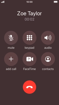 Press the end call icon to end the call.