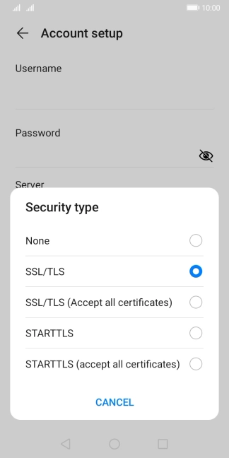 Press None to turn off the function.