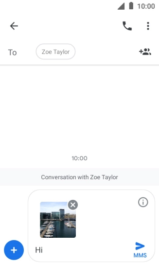 Press the send icon when you've finished your picture message.