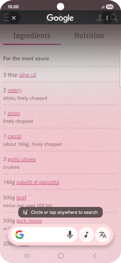 Press the translation icon.