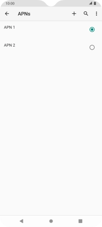 Press the field next to the data connection to activate it.