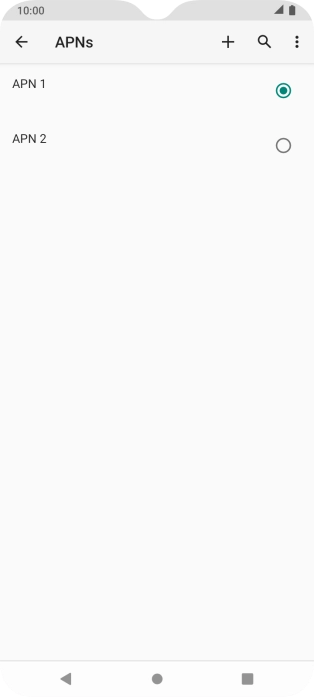 Press the field next to the data connection to activate it.