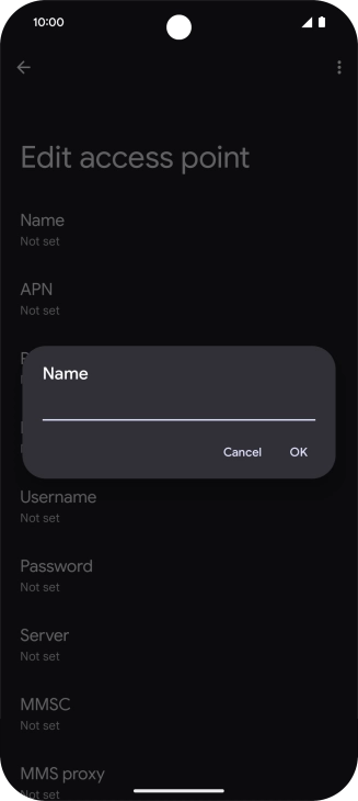 Key in Vodafone MMS and press OK.