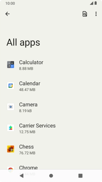 Press the required app.