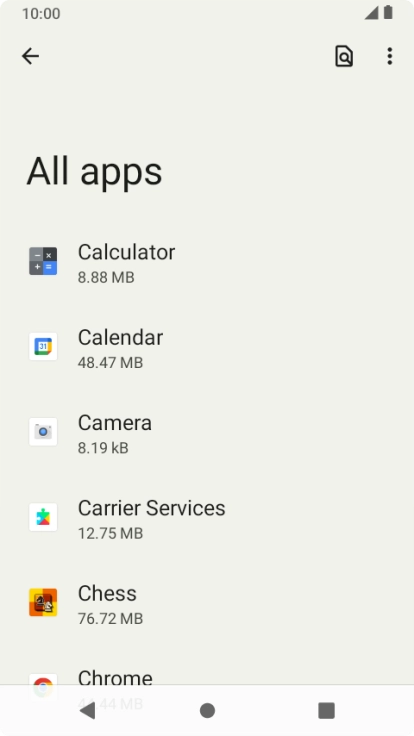 Press the required app.