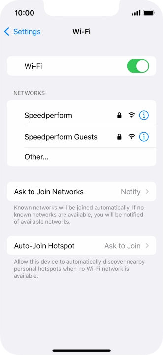 Press the required Wi-Fi network and key in the password for the Wi-Fi network.