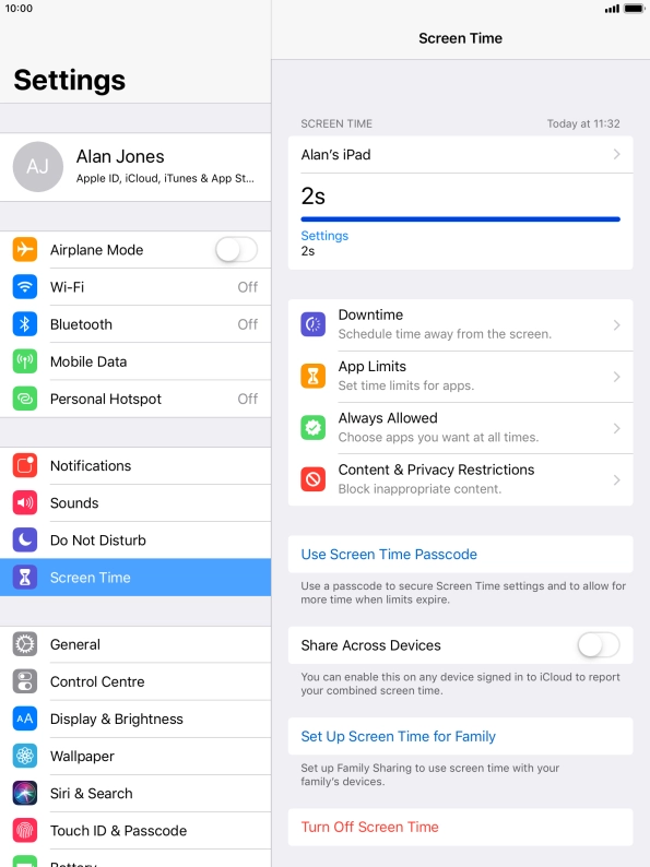 Press the time below 