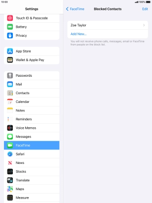 Press Add New... and follow the instructions on the screen to block a contact.