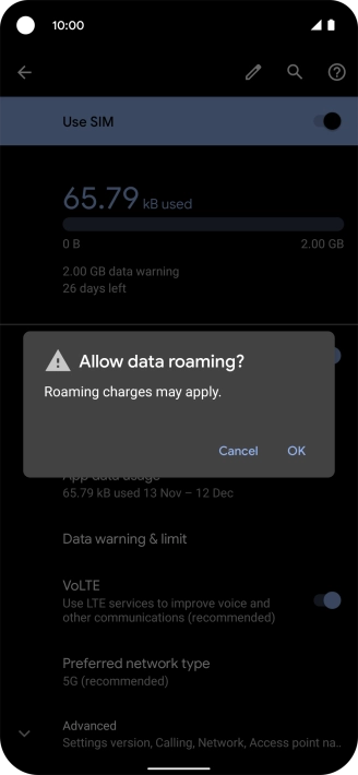 If you turn on the function, press OK.