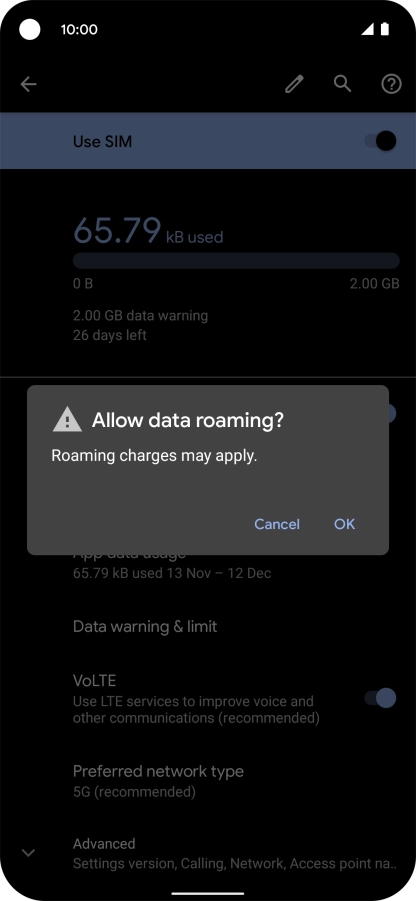If you turn on the function, press OK.
