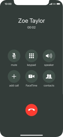 Press the end call icon to end the call.