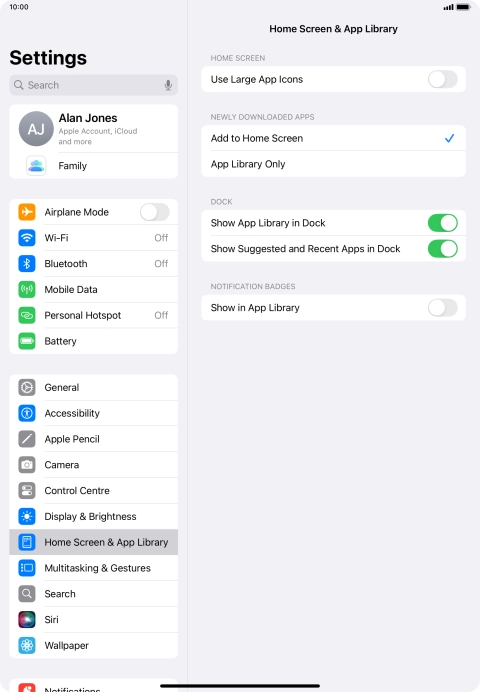 To add new downloaded apps to both the home screen and App Library, press Add to Home Screen.