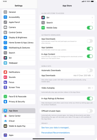 Press the indicator next to 