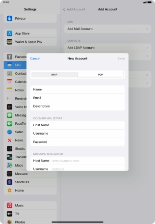 Press Host Name and key in the name or IP address of your email provider's outgoing server. Please note that if you can't send email messages when using your email provider's outgoing server, key in smtp.vodafone.net.au (Vodafone's outgoing server).